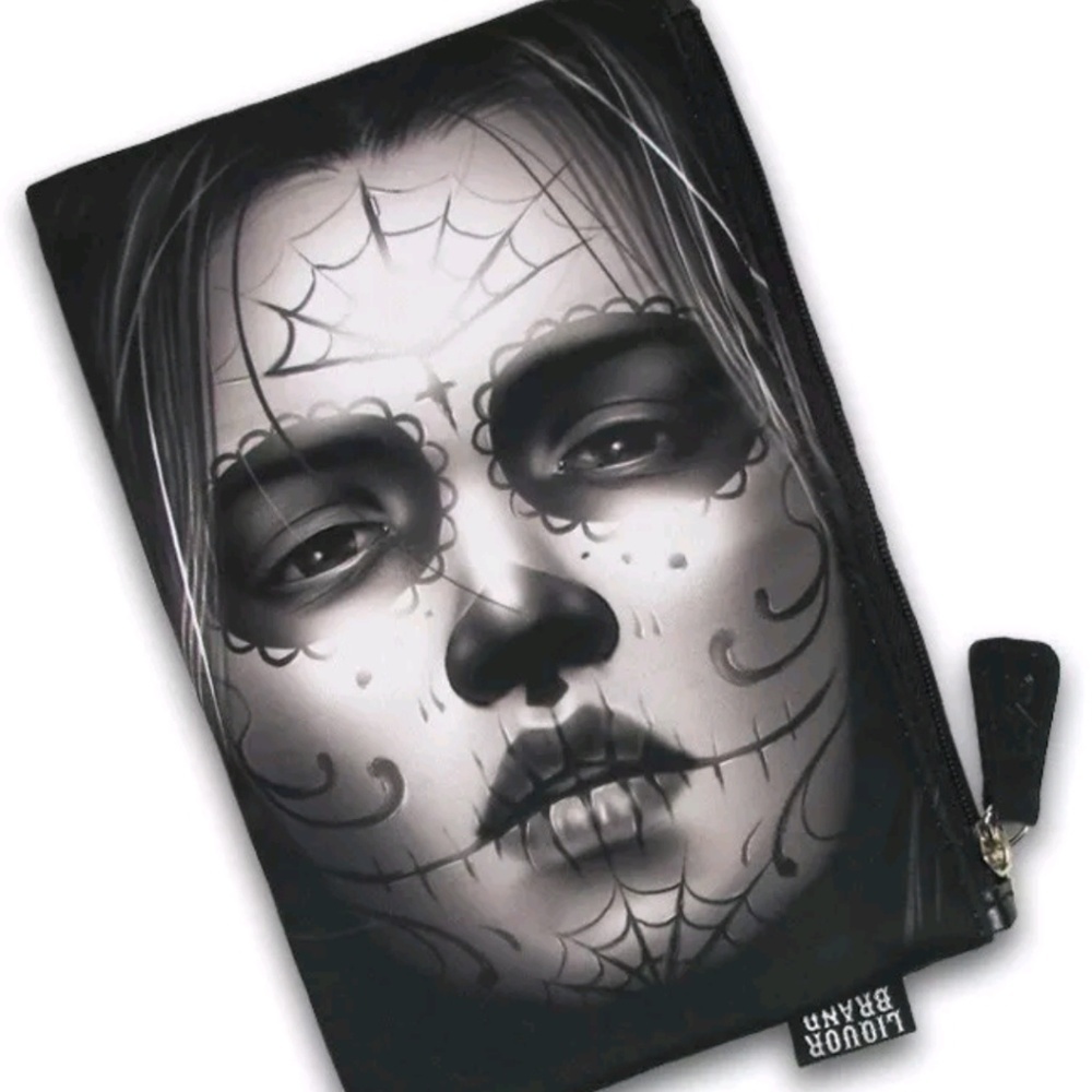 Liquor Brand Cara Cosmetic Bag Sugar Skull
